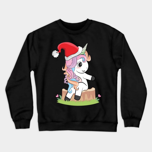 Christmas Present Unicorn X-MAS Christmas Crewneck Sweatshirt by Little Treasures